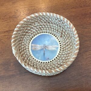 Pine Needle Basket with Dragonfly Bottom